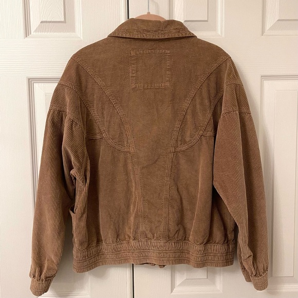 American Eagle Milk Chocolate Corduroy Bomber Jacket - Picture 3 of 14